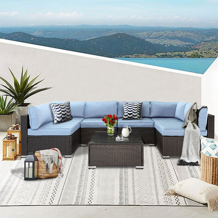 Latitude Run 7 Piece Outdoor Furniture Patio Sofa Outdoor